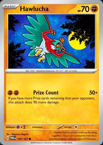 Hawlucha 107/167 Twilight Masquerade Pokemon card