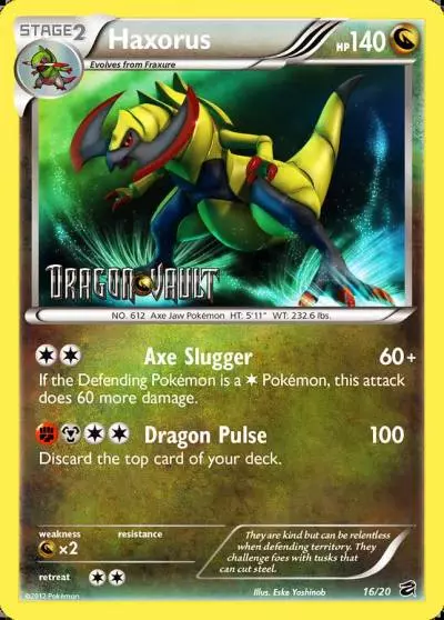 Haxorus 16/20 Dragon Vault Pokemon card