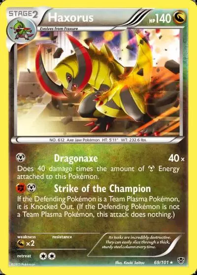 Haxorus 69/101 Plasma Blast Pokemon card
