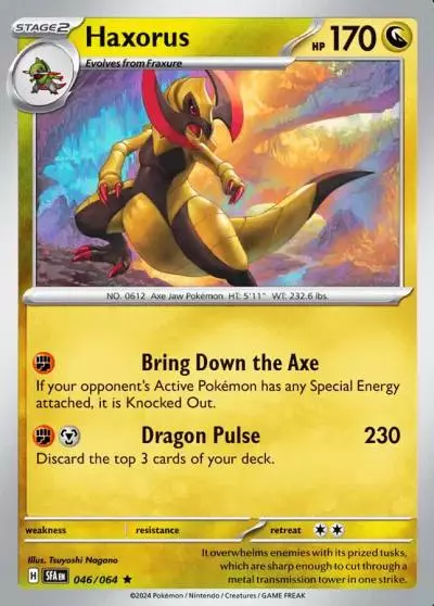Haxorus 46/64 Shrouded Fable Pokemon card