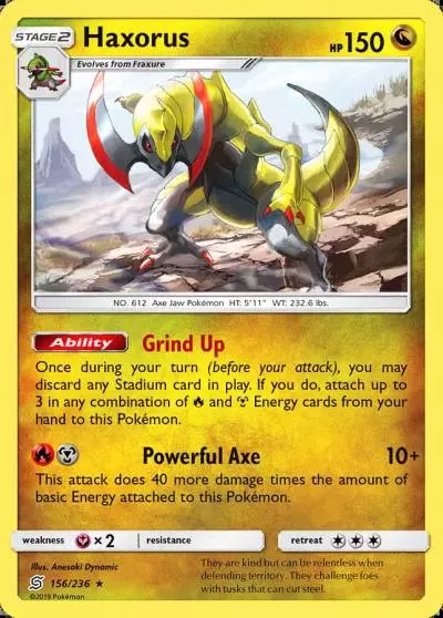 Haxorus 156/236 Unified Minds Pokemon card