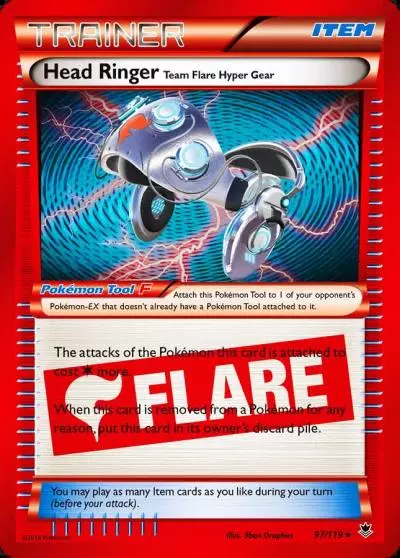 Head Ringer Team Flare Hyper Gear 97/119 Phantom Forces Pokemon card