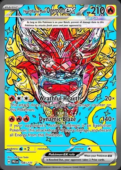Hearthflame Mask Ogerpon ex 148/131 Prismatic Evolutions Pokemon card