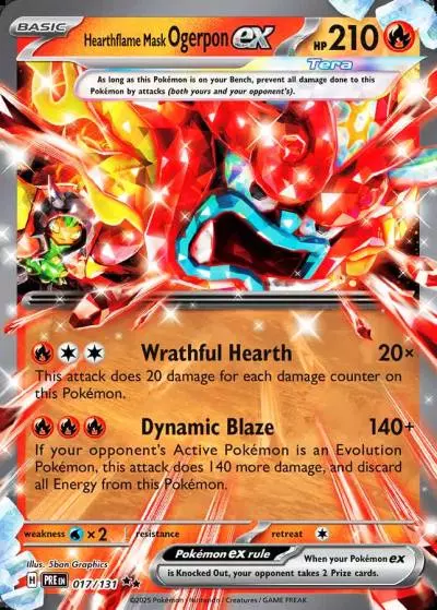 Hearthflame Mask Ogerpon ex 17/131 Prismatic Evolutions Pokemon card