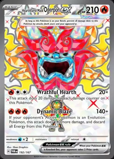 Hearthflame Mask Ogerpon ex 192/167 Twilight Masquerade Pokemon card