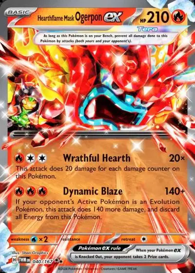 Hearthflame Mask Ogerpon ex 40/167 Twilight Masquerade Pokemon card