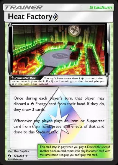 Heat Factory ◇ 178/214 Lost Thunder Pokemon card