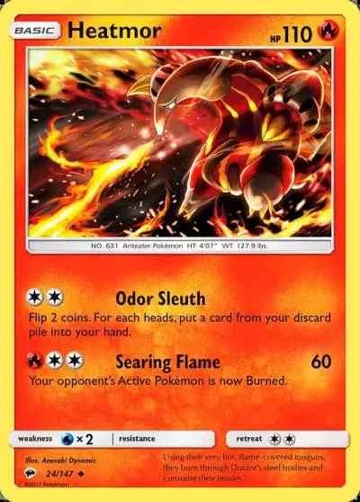 Heatmor 24/147 Burning Shadows Pokemon card
