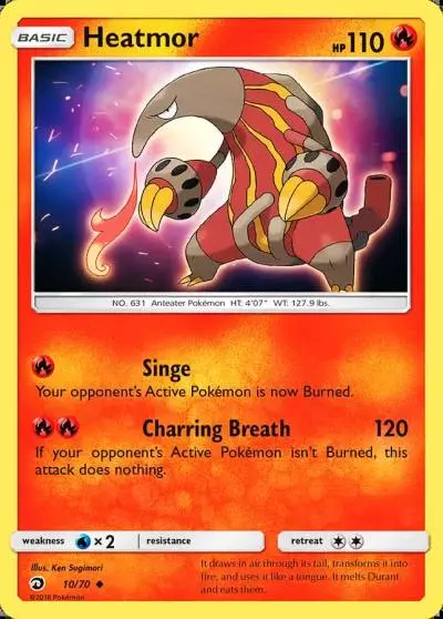 Heatmor 10/70 Dragon Majesty Pokemon card