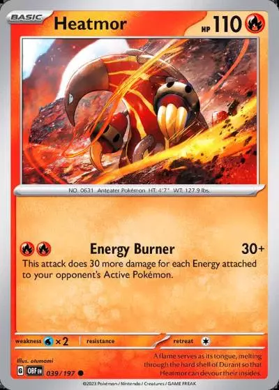 Heatmor 39/197 Obsidian Flames Pokemon card