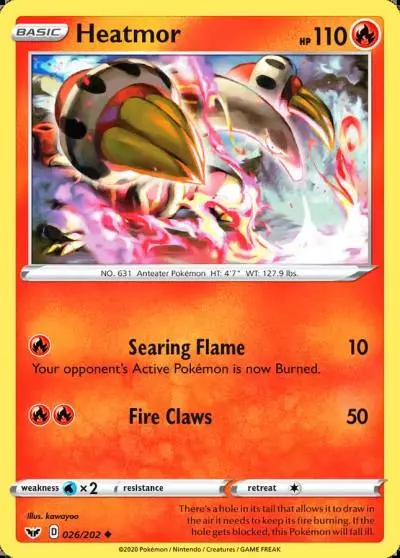 Heatmor 26/202 Sword & Shield Pokemon card