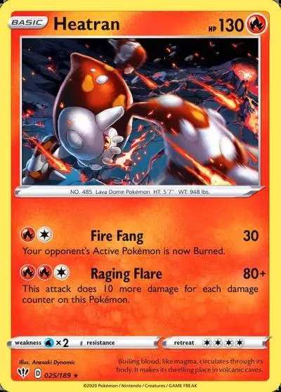 Heatran 25/189 Darkness Ablaze Pokemon card