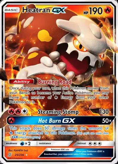 Heatran-GX 25/236 Unified Minds Pokemon card