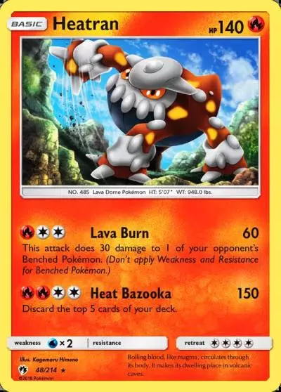 Heatran 48/214 Lost Thunder Pokemon card