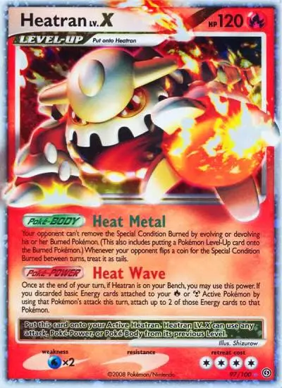 Heatran LV.X 97/100 Stormfront Pokemon card