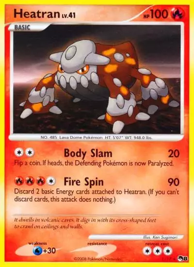 Heatran 1/17 POP Series 8 Pokemon card