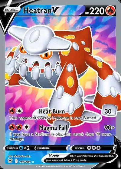 Heatran V 165/189 Astral Radiance Pokemon card