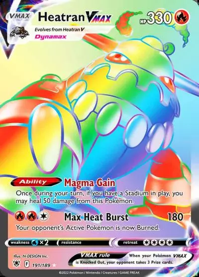 Heatran VMAX 191/189 Astral Radiance Pokemon card