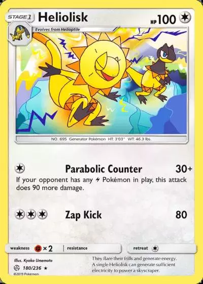 Heliolisk 180/236 Cosmic Eclipse Pokemon card