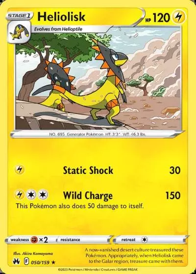 Heliolisk 50/159 Crown Zenith Pokemon card