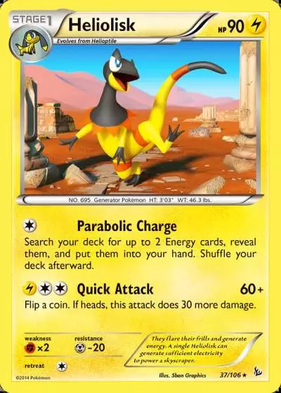 Heliolisk 37/106 Flashfire Pokemon card
