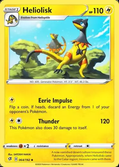 Heliolisk 64/192 Rebel Clash Pokemon card