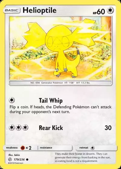 Helioptile 179/236 Cosmic Eclipse Pokemon card