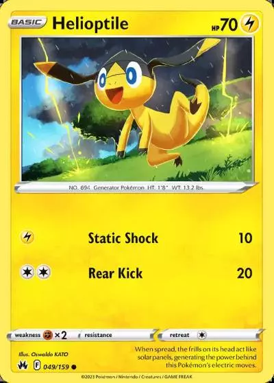 Helioptile 49/159 Crown Zenith Pokemon card