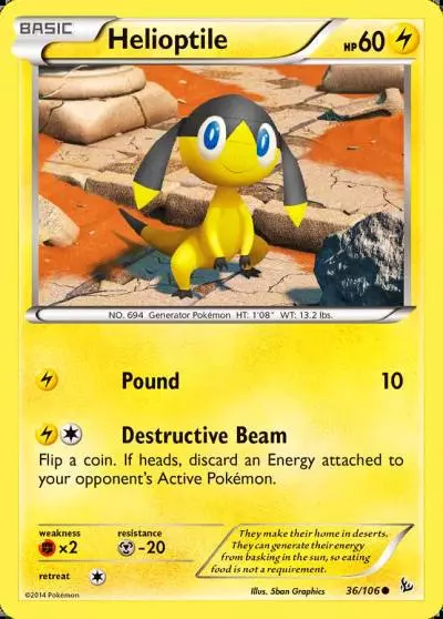Helioptile 36/106 Flashfire Pokemon card
