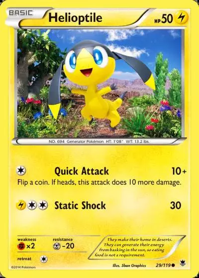 Helioptile 29/119 Phantom Forces Pokemon card