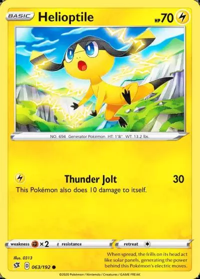 Helioptile 63/192 Rebel Clash Pokemon card