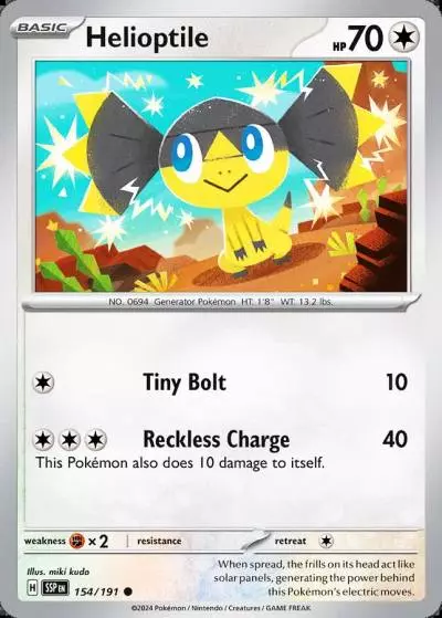 Helioptile 154/191 Surging Sparks Pokemon card