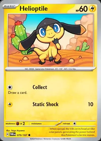 Helioptile 70/167 Twilight Masquerade Pokemon card