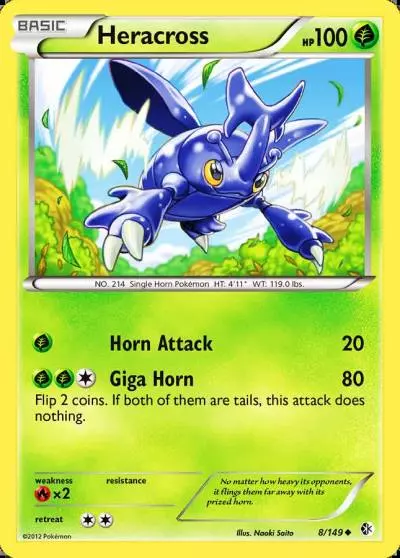 Heracross 8/149 Boundaries Crossed Pokemon card