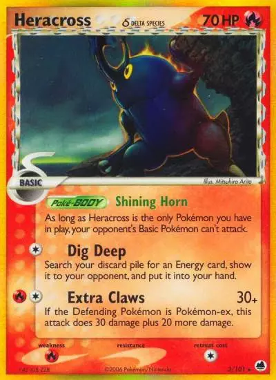 Heracross δ 3/101 Dragon Frontiers Pokemon card