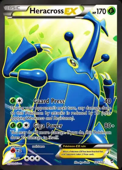 Heracross-EX 105/111 Furious Fists Pokemon card