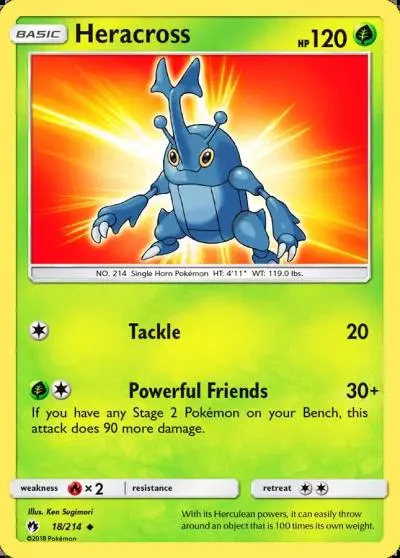 Heracross 18/214 Lost Thunder Pokemon card