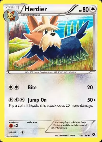 Herdier 109/146 XY Pokemon card