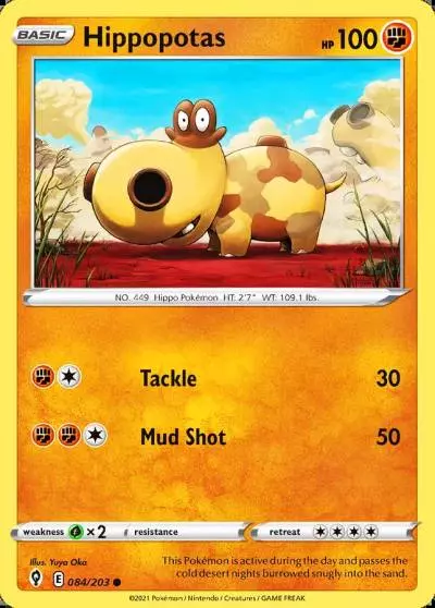 Hippopotas 84/203 Evolving Skies Pokemon card