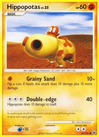 Hippopotas 66/100 Majestic Dawn Pokemon card