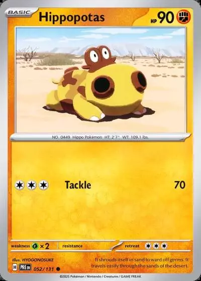 Hippopotas 52/131 Prismatic Evolutions Pokemon card