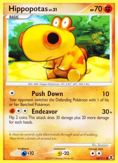 Hippopotas 64/111 Rising Rivals Pokemon card