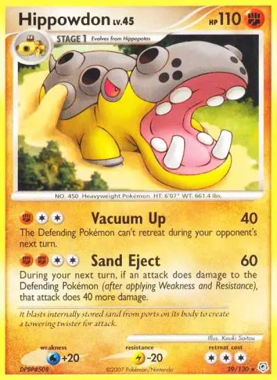Hippowdon 29/130 Diamond & Pearl Pokemon card