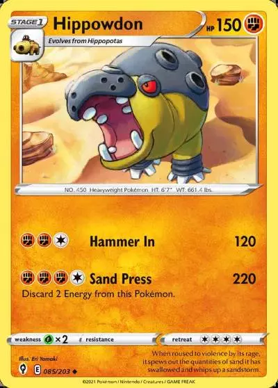 Hippowdon 85/203 Evolving Skies Pokemon card