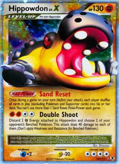 Hippowdon LV.X 107/111 Rising Rivals Pokemon card