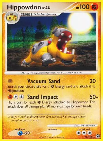 Hippowdon 21/100 Majestic Dawn Pokemon card