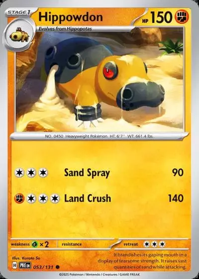 Hippowdon 53/131 Prismatic Evolutions Pokemon card