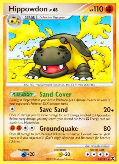 Hippowdon 25/111 Rising Rivals Pokemon card