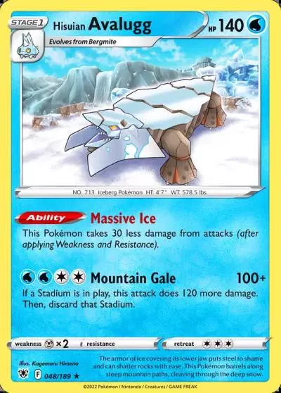 Hisuian Avalugg 48/189 Astral Radiance Pokemon card