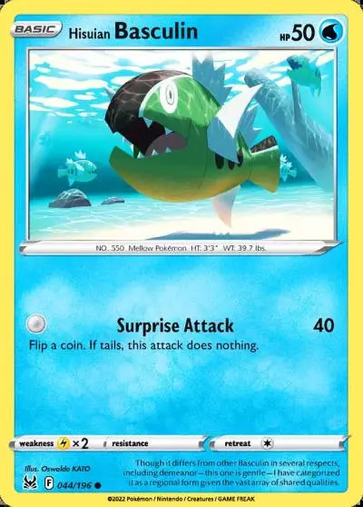 Hisuian Basculin 44/196 Lost Origin Pokemon card